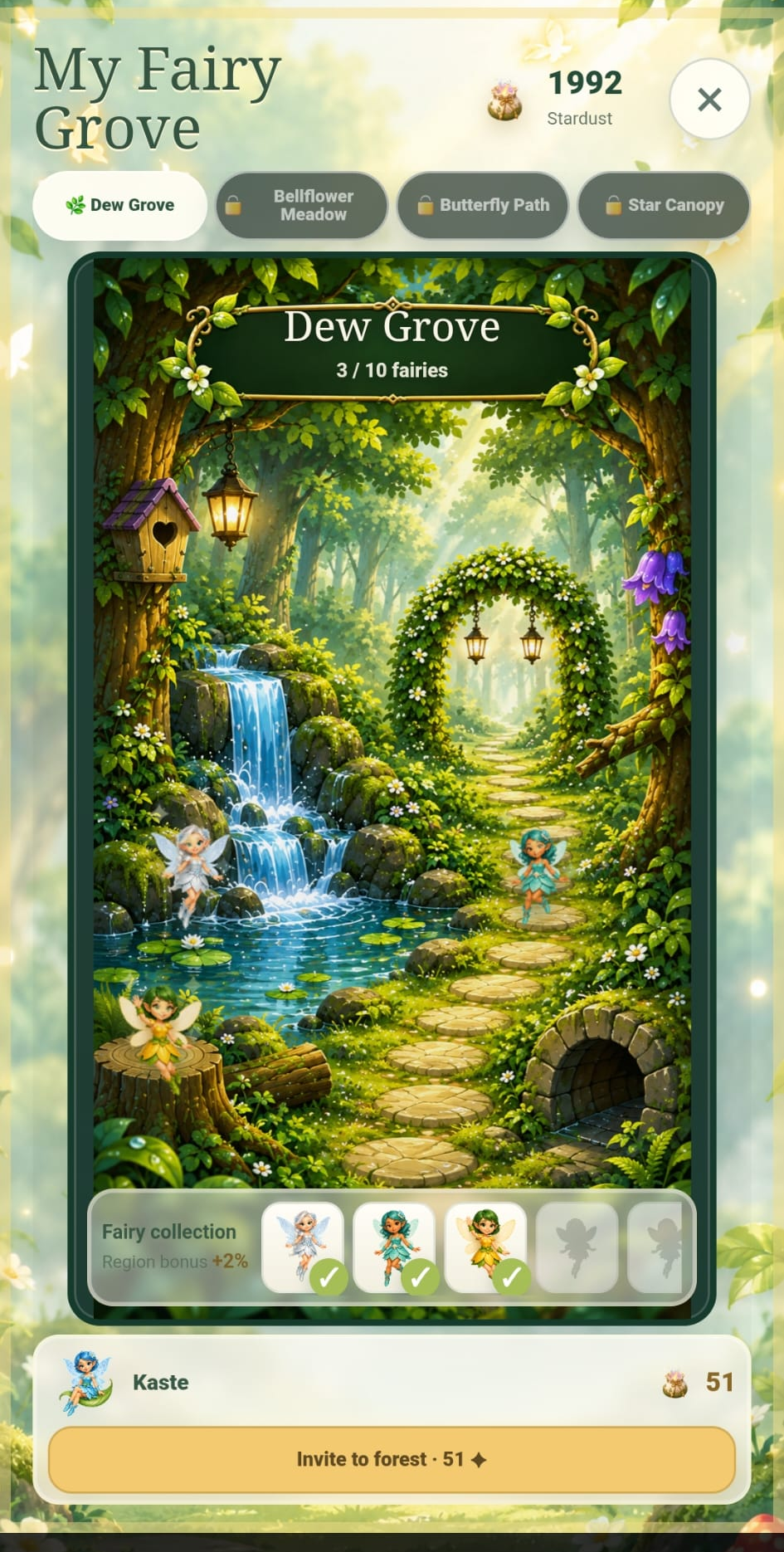 Fairy Forest grove screen